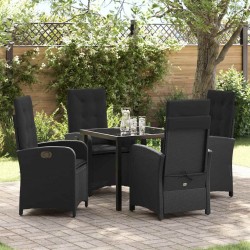 Ensemble de salle à manger pour jardin 5 pcs Noir polyrotin 564436564436