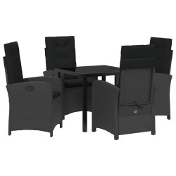 Ensemble de salle à manger pour jardin 5 pcs Noir polyrotin 564436564436