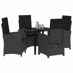 Ensemble de salle à manger pour jardin 5 pcs Noir polyrotin 564436564436