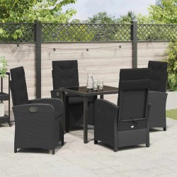 Ensemble de salle à manger pour jardin 5 pcs Noir polyrotin 564436564436