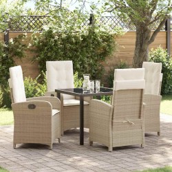 Ensemble de salle à manger pour jardin 5 pcs Beige polyrotin 564437564437