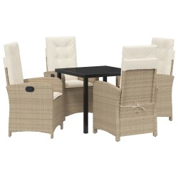 Ensemble de salle à manger pour jardin 5 pcs Beige polyrotin 564437564437