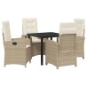 Ensemble de salle à manger pour jardin 5 pcs Beige polyrotin 564437564437