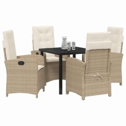 Ensemble de salle à manger pour jardin 5 pcs Beige polyrotin 564437564437