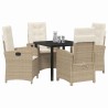 Ensemble de salle à manger pour jardin 5 pcs Beige polyrotin 564437564437