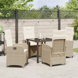 Ensemble de salle à manger pour jardin 5 pcs Beige polyrotin 564437564437