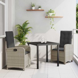 Ensemble de salle à manger pour jardin 3 pcs Gris clair 564438564438