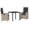 Ensemble de salle à manger pour jardin 3 pcs Gris clair 564438564438