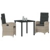 Ensemble de salle à manger pour jardin 3 pcs Gris clair 564438564438
