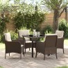Ensemble de salle à manger pour jardin 5 pcs Marron polyrotin 564439564439