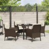 Ensemble de salle à manger pour jardin 5 pcs Marron polyrotin 564439564439