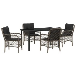 Ensemble de salle à manger pour jardin 5 pcs Gris polyrotin 564441564441