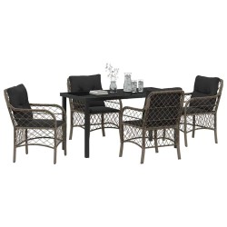 Ensemble de salle à manger pour jardin 5 pcs Gris polyrotin 564441564441