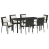 Ensemble de salle à manger pour jardin 7 pcs Noir polyrotin 564442564442