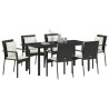 Ensemble de salle à manger pour jardin 7 pcs Noir polyrotin 564442564442