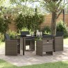 Ensemble de salle à manger pour jardin 5 pcs Gris polyrotin 564443564443