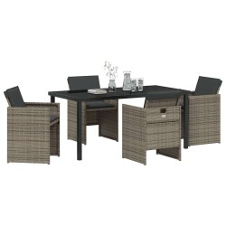 Ensemble de salle à manger pour jardin 5 pcs Gris polyrotin 564443564443