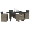 Ensemble de salle à manger pour jardin 5 pcs Gris polyrotin 564443564443