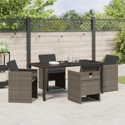 Ensemble de salle à manger pour jardin 5 pcs Gris polyrotin 564443564443
