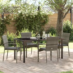 Ensemble de salle à manger pour jardin 5 pcs Gris polyrotin 564444564444