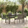 Ensemble de salle à manger pour jardin 5 pcs Gris polyrotin 564444564444