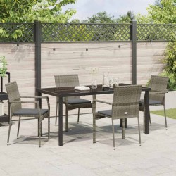 Ensemble de salle à manger pour jardin 5 pcs Gris polyrotin 564444564444