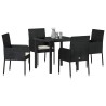 Ensemble de salle à manger pour jardin 5 pcs Noir polyrotin 564445564445