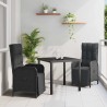 Ensemble de salle à manger pour jardin 3 pcs Noir polyrotin 564446564446