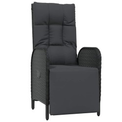 Ensemble de salle à manger pour jardin 3 pcs Noir polyrotin 564446564446