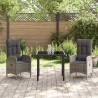 Ensemble de salle à manger pour jardin 3 pcs Gris polyrotin 564447564447