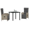 Ensemble de salle à manger pour jardin 3 pcs Gris polyrotin 564448564448