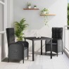 Ensemble de salle à manger pour jardin 3 pcs Noir polyrotin 564449564449