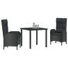 Ensemble de salle à manger pour jardin 3 pcs Noir polyrotin 564449564449