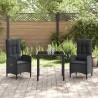 Ensemble de salle à manger pour jardin 3 pcs Noir polyrotin 564449564449