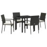 Ensemble de salle à manger pour jardin 5 pcs Noir polyrotin 564453564453