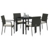 Ensemble de salle à manger pour jardin 5 pcs Noir polyrotin 564453564453