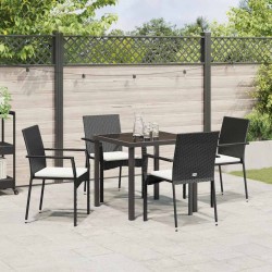 Ensemble de salle à manger pour jardin 5 pcs Noir polyrotin 564453564453
