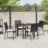 Ensemble de salle à manger pour jardin 5 pcs Noir polyrotin 564453564453