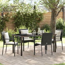 Ensemble de salle à manger pour jardin 5 pcs Noir polyrotin 564454564454