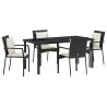 Ensemble de salle à manger pour jardin 5 pcs Noir polyrotin 564454564454