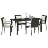 Ensemble de salle à manger pour jardin 5 pcs Noir polyrotin 564454564454