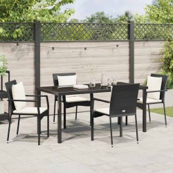 Ensemble de salle à manger pour jardin 5 pcs Noir polyrotin 564454564454