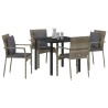 Ensemble de salle à manger pour jardin 5 pcs Gris polyrotin 564455564455