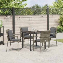 Ensemble de salle à manger pour jardin 5 pcs Gris polyrotin 564455564455