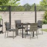 Ensemble de salle à manger pour jardin 5 pcs Gris polyrotin 564455564455