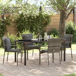 Ensemble de salle à manger pour jardin 5 pcs Gris polyrotin 564456564456