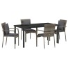 Ensemble de salle à manger pour jardin 5 pcs Gris polyrotin 564456564456