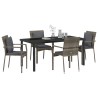 Ensemble de salle à manger pour jardin 5 pcs Gris polyrotin 564456564456