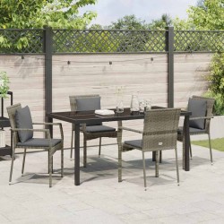 Ensemble de salle à manger pour jardin 5 pcs Gris polyrotin 564456564456