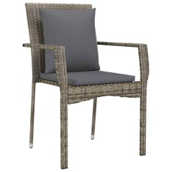 Ensemble de salle à manger pour jardin 5 pcs Gris polyrotin 564456564456